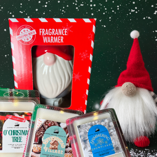 Gift Basket - Wax Warmer and Wax Melts - Gnome Santa