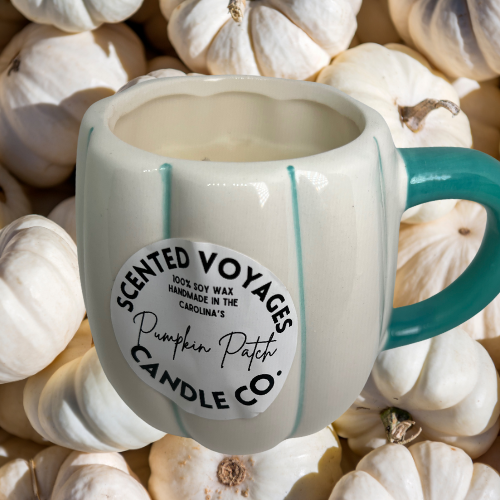 White Pumpkin Patch Mug Candle