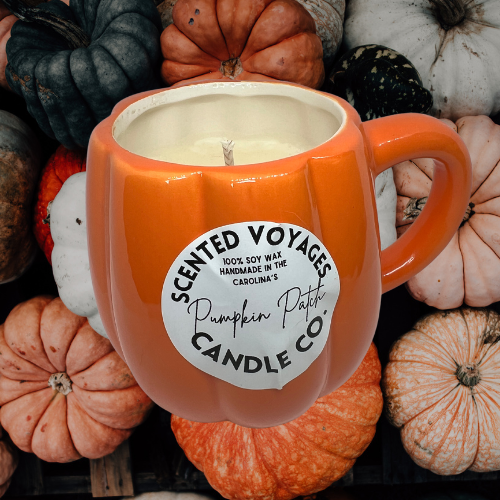 Orange Pumpkin Patch Mug Candle