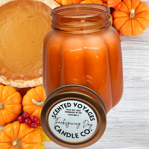 Orange "Thanksgiving Day" Pumpkin Pie Spice Candle - 24 oz