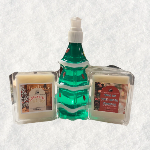 Christmas tree themed soap and wax melts